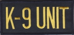 K9-UNIT Gold on Midnight Navy Front Panel Patch 2" X 4.25"